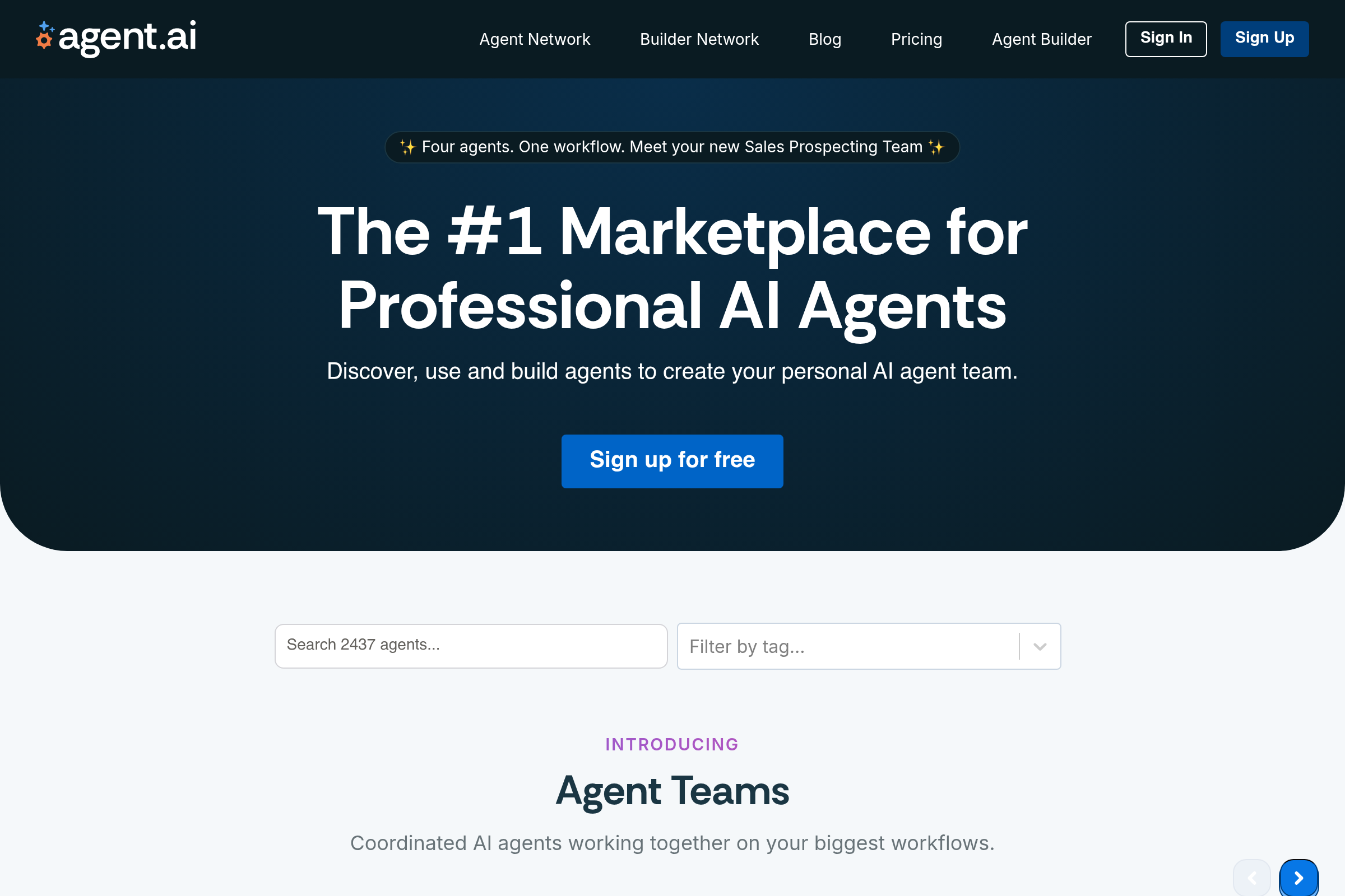 Agent.ai homepage screenshot